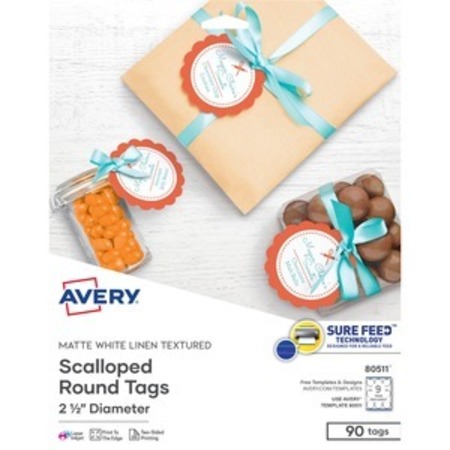 AVERY Tag, Scallop, Round, We AVE80511
